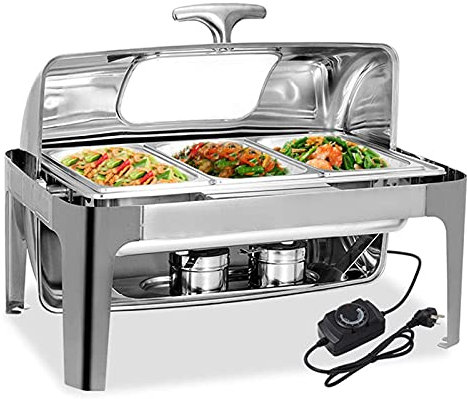 MXFKLJ Scaldavivande Elettrico per Catering Scaldavivande per Feste Buffet, Set Scaldavivande Rettangolare da 9 Litri per Qualsiasi Festa, Partita di Calcio o Riunione in Ufficio