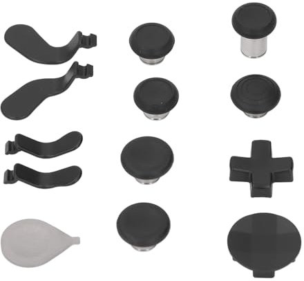 Metall Ersatz Thumbsticks für X Box Elite Controller Series 2/Series 2 Core, Komponentenpaket Enthält 6 Thumbsticks, 4 Paddles, 2 D Pads, 1 Werkzeug und 1 Tragetasche