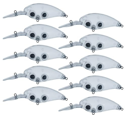 ZIDDAR 10pcs Tief Wasser Crankbait Unbemalte Crankbait Rohlinge Köder Keimbait Wobbler Künstliche Fischereiköder Dauer