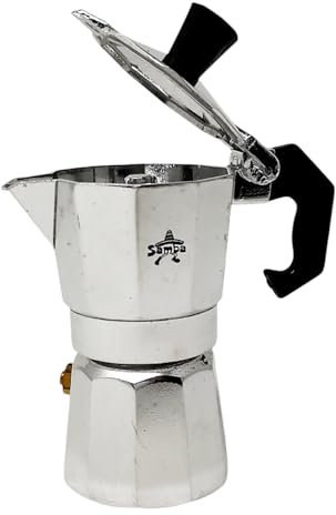 Cucuba Cafetera Moka Express Espresso 1/2 media taza de aluminio con kit de recambios de regalo (Gaurnición filtro mango embudo)