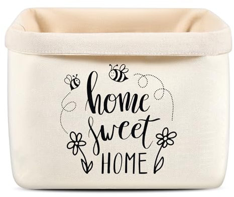 Xuniea Brotkorb Home Sweet Home Geschenk zum Umzug oder Auszug Brötchenkorb Einzugsgeschenk Brottasche Geschenkidee zum Einzug Brotkorb aus Stoff (Weiß)