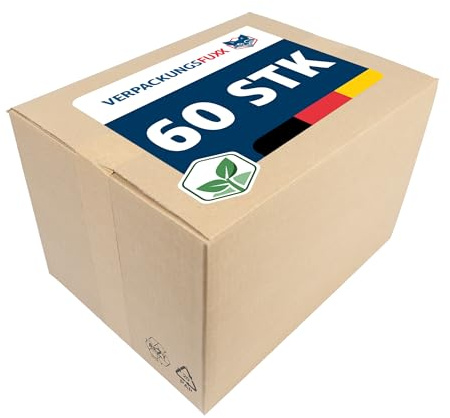 VERPACKUNGSFUXX Faltkartons 60 Stück | stabile Versandkartons Außenmaß 398 x 298 x 265 mm | ideal zum sicheren Verpacken & Versenden einfacher Aufbau