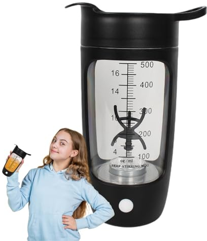 Protein Shaker Bottle Electric - Fast Mixer Cup for Protein Shake, USB Rechargeable Swirl Blender Bottle | Portable 600ml Mixing Cup for Gym, Fitness, Smoothies, Supplements