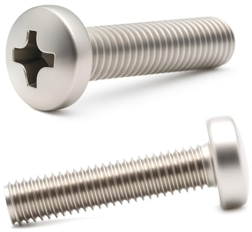 Lot de 20 vis à métaux cruciformes M4 (4 mm x 45 mm) en acier inoxydable A2 DIN 7985 F11B