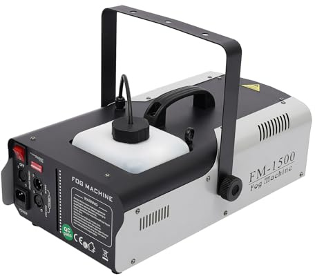 Machine à fumée 1500 W avec lumières, machine à fumée de fête, DMX512 et télécommande sans fil, machine à fumée LED portable, pour concerts en direct, scènes, DJ, fêtes, etc