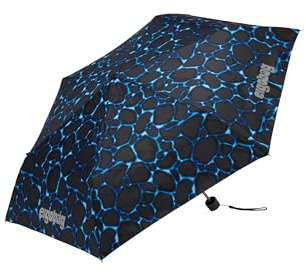 ergobag Regenschirm | Ultraleichter Kinderschirm für die Schultasche mit Tasche, kompakt zusammenfaltbar und mit 90 cm Durchmesser
