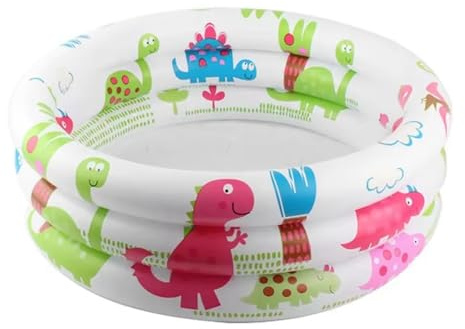 Osmond Cartoon Dinosaur Themed Round Inflatable Pool for Babies and Toddlers, Easy to Move and Set Up Outdoors