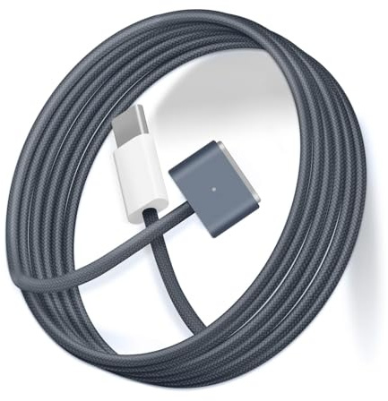 USB C to Magnetic 3 Cable 140W PD Fast Charging 2M, Nylon Braided MacBook Charger Cable Compatible with MacBook Air M4 2025, M2/M3, MacBook Pro M1/M2/M3 Pro/Max 14/16 Magnetic Charging Cord(Blue)