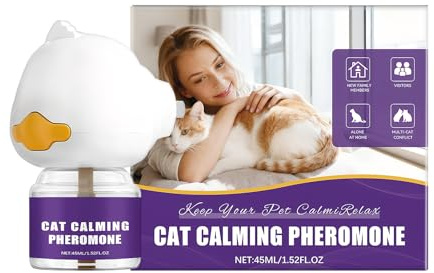 Miyanvuo Beruhigungs Diffuser Für Katzen | 45ml Langanhaltendes Für Kätzchen | Steckdosen Diffusor Zur Beruhigung Und Entspannung Von Katzen,Gegen Kratzen, Streiten Und Markieren Zur Reduktion Von