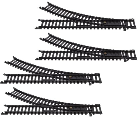 Klassische Eisenbahnschienen für Kinder 2 Paar Gerade Gleise Schwarz | Kunststoff, für Tisch und Weihnachtsbaum, Zubehör für Eisenbahnsets, Kleiner Schienen