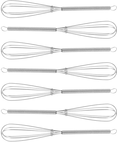 ibasenice Fouets Mélangeurs Mixeur Manuel Professionnel en Acier Inoxydable Lot de 7 Agitateur Solide pour Coloration Capillaire pour Teinture Cheveux