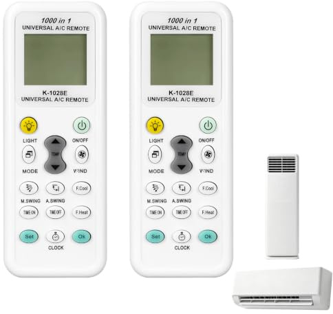Mando a Distancia K-1028E para Aire Acondicionado Compatible con Más de 1000 Marcas como LG, Gree, Midea, Toshiba, Haier, Daikin, Hitachi, Samsung, Fujitsu y Whirlpool Control Remoto Digital LCD