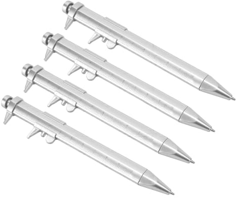 Sxhlseller Pluma Medidora de Calibre de Plástico de 0 a 100 Mm |Herramienta Múltiple con Bolígrafo de Precisión de ±0,05 Mm para Estudiantes, Talleres de Ingenieros (Recambio azul)