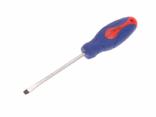 Faithfull Flared Screwdriver, Soft-Grip Handle, Chrome Vanadium Steel Blade with Magnetic Tip - 5.5mm x 100mm