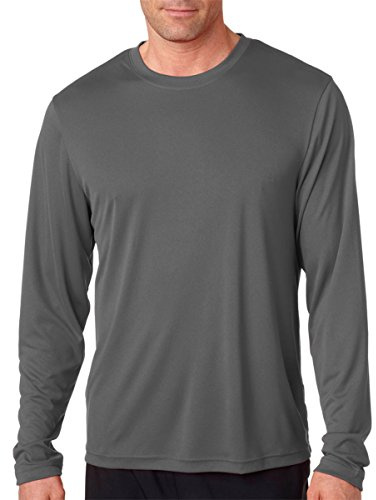 Hanes Cool DRI'Performance mens Long-Sleeve T-Shirt,Graphite,X-Large