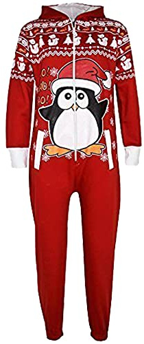 A2Z 4 Kids Girls Boys Santa Fleece Onesie Christmas Jumpsuit Novelty Outfit | Soft Festive All In One Sleepwear Costumes Children Cosy Ages 5 to 13 Years