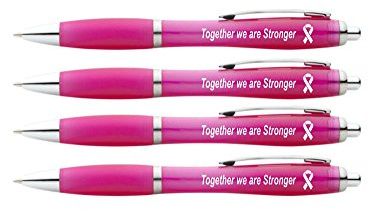printedproducts Cancer Awareness Pens Together We Are Stronger X 4 (Pink)