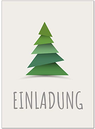 10 x Einladungskarten mit Umschlag zur Weihnachtsfeier/Motiv: Moderner Weihnachtsbaum/Weihnachten/Christmas Party/Einladung/für Firmen