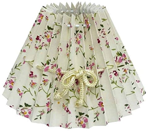 Quaint & Quality - Lampenschirm rund hellgelb mit kleinen Blumen Ø 40 cm mit Schleife