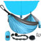Gold Armour Camping Hängematte und Käfernetz-Set - Doppelte Fallschirm-Hängematte (2 Baumgurte 32 Schlaufen / 20 Fuß inklusive) Leichte Erwachsene Kinder (Himmelblau & Grau, Doppel)