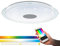 EGLO connect LED Deckenleuchte Lanciano-C, 1 flammige Wandlampe mit Kristall-Effekt, Stahl, Kunststoff, Weiß, Tansparent, Chrom, Fernbedienung, Farbtemperaturwechsel (warm–kalt), RGB, dimmbar, Ø 77 cm