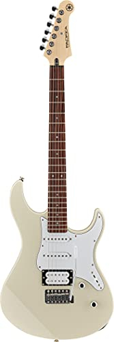 Yamaha Pacifica 112V Hochwertige E-Gitarre in elegantem Design für Einsteiger und Fortgeschrittene, mit 2 online Gitarrenstunden bei einem Lehrer der Yamaha Music School, in Vintage Weiß