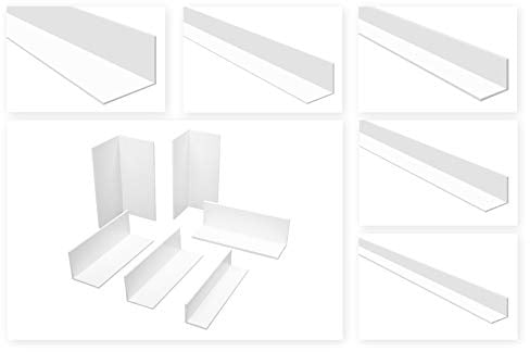 HEXIM Winkelprofile gleichschenklig weiß - PVC Kunststoffwinkel, Auswahl Maße & Stärke - (HJ 309, 60x60 mm) Fenster Abdeckleisten L-Profil Eckleiste