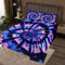 Loussiesd Tie Dye Steppdecke für Kinder Jungen Mädchen Boho Hippie Tie Dye Bettüberwurf Lila Blau Trippy Strudel Tagesdeck 220x240cm Wohndecke Schlafzimmer Dekor Bohemien Gypsy 3St