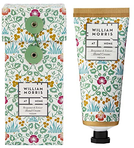 William Morris At Home Hand Cream 100ml, Camelina Sativa Oil, She Butter, Hand Moisturiser, Travel Size, Vegan and Cruelty Friendly, Beauty Gift For Her, Sustainably Packaged