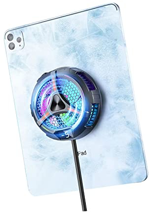 TEESSO iPad Cooler, 3.9 inch Diameter Magnetic Tablet Cooler, Phone Cooling Fan 20W Power Driver, Temperature Display Radiator for iPhone, Portable Laptop Cooler