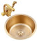 WIQUYBML Cocina Hotel/Hogar Cocina Integrada Fregadero pequeño. Oro Cepillado Redondo con Grifo extraíble Fregadero pequeño de Cocina Integrado para Hotel/hogar, con Grifo extraíble con Pistola rocia