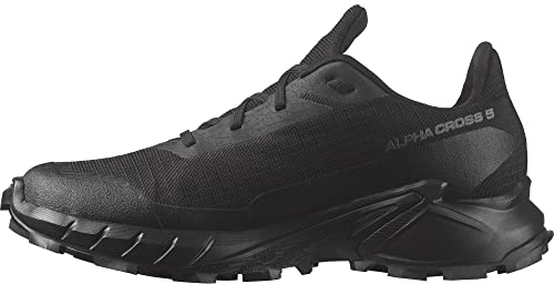 Salomon Alphacross 5 Gore-Tex Damen Wasserdichte Trailrunningschuhe, Starker Grip, Wasser- und Wetterschutz, Anhaltender Komfort, Black, 38 2/3