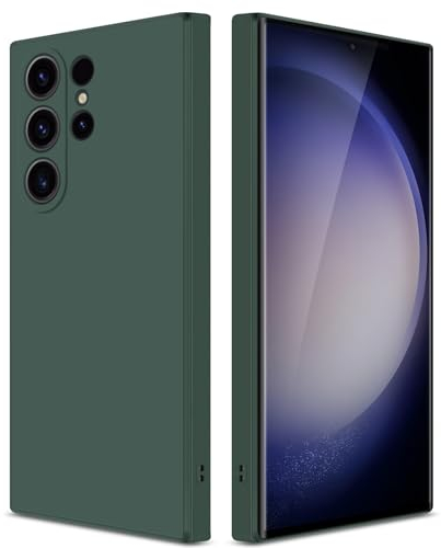 GiiYoon Hülle Kompatibel mit Samsung Galaxy S23 Ultra, Hochwertiges Liquid Silicone Case, Rundumschutz Handyhülle, Kratzfestes Weiches Mikrofaserfutter- grün
