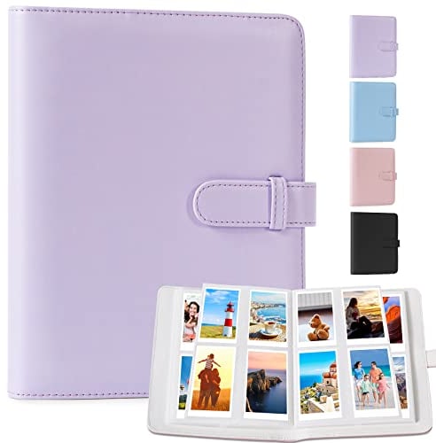 DUNSOO Fotoalbum, 256 Pockets für Instax Mini Fotoalbum, Polaroid Fotoalbum Mit Fujifilm Instax Mini Film/Polaroid Zink Fotopapier/Kodak Zink Fotopapier, Max Passt Fujifilm 95x63mm (Violett)