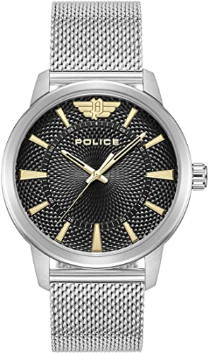 Police Herren Analog Quarz Uhr mit Edelstahl Armband PEWJG0005002