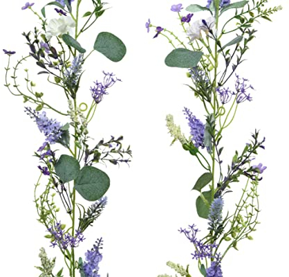 Decoris Kunstblumen Wildblumen Girlande 180cm x 1 Stück Sortiert künstliche Blumen Blumengirlande Dekoblumen Hängedeko