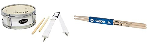 Chester F893000 Street Percussion Junior Marching Drum & CASCHA Professional Schlagzeugsticks 5A robuste Ahorn Sticks I Trommelstöcke Holz I Profi Schlagzeug Zubehör I Drumsticks Maple (2 Stück)
