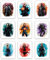 Avengers-Superhelden-Set, 2 Aquarell-Kunstdrucke (ungerahmt), tolles Geschenk-Set mit 10 Stück (20,3 x 25,4 cm), perfekt für Jungenzimmer-Dekoration, Wespe, Captain Marvel
