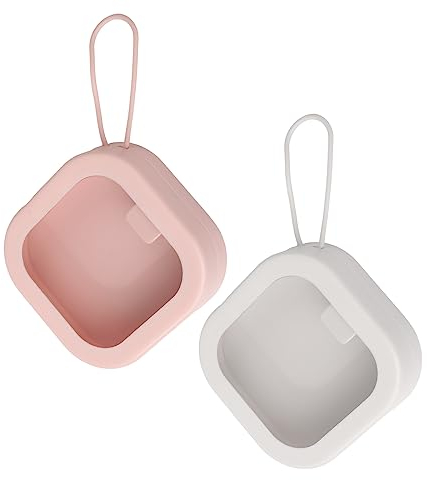 LUTER 2 Stück Haargummi Organizer Box, Haargummi Behälter Reise Box für Haargummis Aufbewahrung Klein Aufbewahrungsbox für Haargummis für Teenager Mädchen Frauen Reisen Badezimmer (Rosa, Weiß)