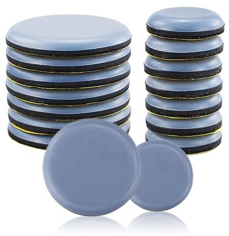 16 Pcs Furniture Sliders Set, 2 Mixed Size Self Adhesive Furniture Gliders for Sofa Table Chair Carpet Hardwood Floors, Heavy Duty Round Furniture Movers Sliders for Wooden Floors(25mm & 50mm)