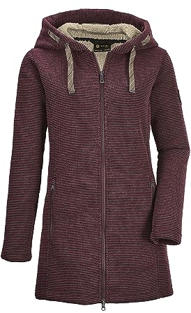 G.I.G.A. DX Damen Strickfleeceparka/Fleecejacke mit Kapuze GW 54 WMN KNTFLC PRK, tiefrot, 42, 37640-000