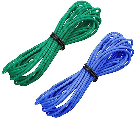 sourcing map 22 Gauge Silicone Wire 22AWG Electrical Wire Stranded Wire Flexible Tinned Copper Wire High Temp Hookup Wire Blue and Green 3.0m/10ft for Car Model Electric Appliances 2pcs