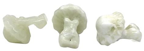 ZinNen RHAIYAN 1,2 Pilz Dame Statue Natürliche Heilkristalle Figur Sammlerstück Wohnkultur Steinschnitzerei Cartoon Natur Kunst Ornament Specific (Color : Xiuyan Jade, Size : 5 PCS)