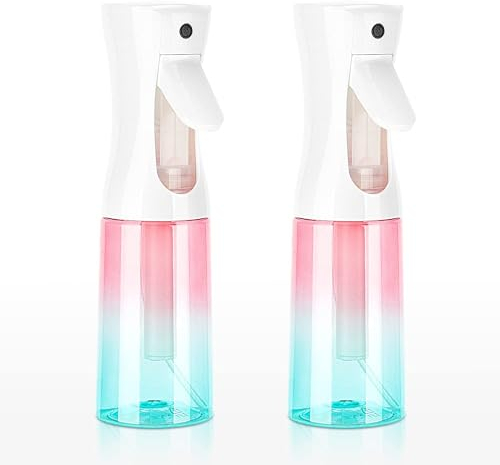 Zuhose Spray Bottle for Hair (6.8OZ /200ML) Continuous Ultra Fine Mist Sprayer for Hair, Salons, Barber, Plants, Skin Care, Cleaning 2 Pack GRADIENT PINK BLUE