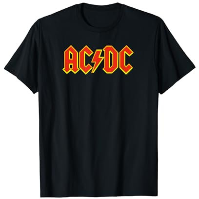 Offizielles AC/DC Logo Gelb Rot Rock Musik Band Fan Geschenk T-Shirt
