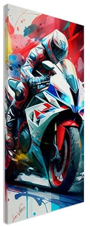 BestU Trend-Leinwandkunst mit YAMAHA R1: Stilvolle Eleganz, Luxuriöse Wandkunst auf Leinwand von Luisa Viktoria 50cm x 100cm