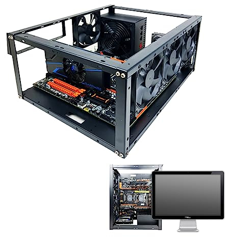 Metall-Lüfterständer für Luft- und Wasserkühlung, Computer-Motherboard-Halterungsrahmen, stapelbare offene Gehäuse-Unterstützung, Übertaktungs-Wärmeableitungs-Rack