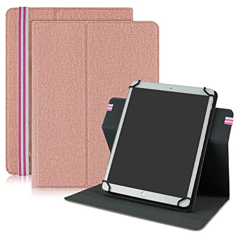 Yiernuo Universale Custodia per 10.1 Pollici Tablet,Cover Rotazione 360° con Funzione Stand Compatibile Tablet da 9.7 10 10.1 10.2 10.3 10.4 10.5 10.6 10.9 11 Pollici Tablet,Oro rosa