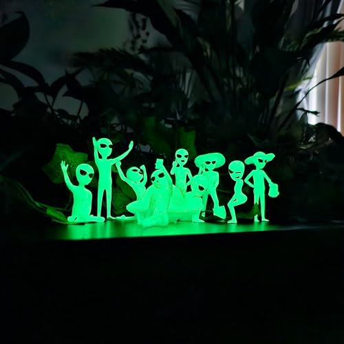 sitfe Maceta alienígena que brilla en la oscuridad, accesorio para plantas de espíritus de árbol, decoración luminosa en miniatura, accesorios de micropaisaje, exteriores, patio, césped, decoración de