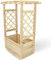 holz4home® Pflanzkasten mit Rankgitter & Dachregal I Aus Tannenholz inkl. Vlieseinlage & Gartenhandschuhe I Blumenkasten mit Spalier für Garten Terrasse I Hochbeet mit Rosenbogen Balkonkasten (S)